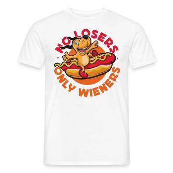 Hot Dog Jeu de mots pour adultes Pas de perdants seulement - T-shirt homme - blanc - Devant - AI Model Male 178 dark (178cm)