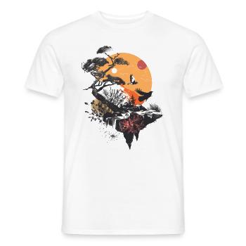 Landscape Birds Sunset Cottagecore - Men's T-Shirt - white - Front - AI Model Male 178 dark (178cm)