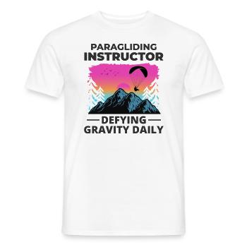 Parapente Pilote Parapente Instructeur Montagne - T-shirt homme - blanc - Devant - AI Model Male 178 dark (178cm)