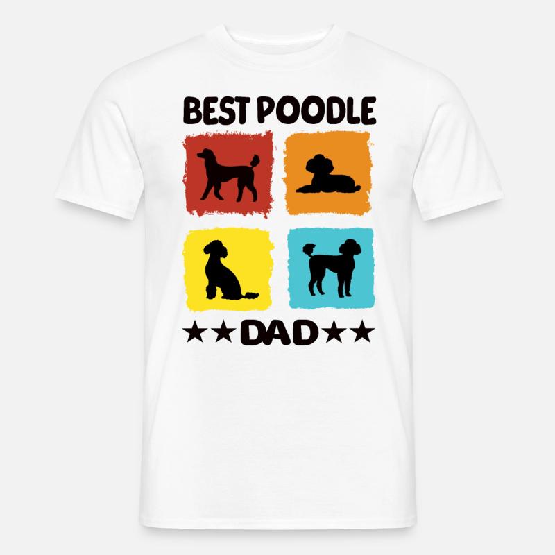 Best Poodle Dad - Männer T-Shirt - Weiß