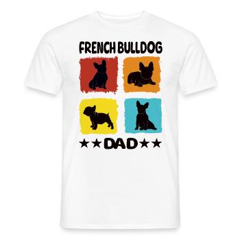 French Bulldog Dad - Men's T-Shirt - white - Front - AI Model Male 178 dark (178cm)