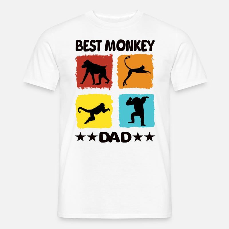 Best Monkey Dad - Männer T-Shirt - Weiß