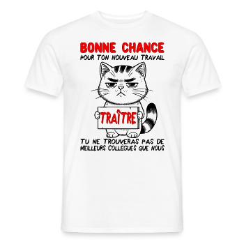 Départ collègue travail nouvel emploi bonne chance - T-shirt homme - blanc - Devant - AI Model Male 178 dark (178cm)