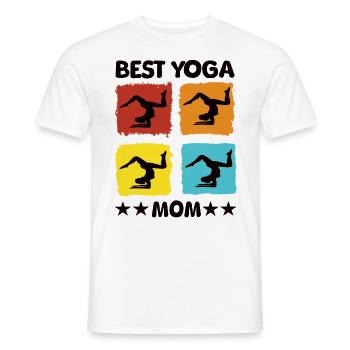 Meilleure maman de yoga - T-shirt homme - blanc - Devant - AI Model Male 178 dark (178cm)