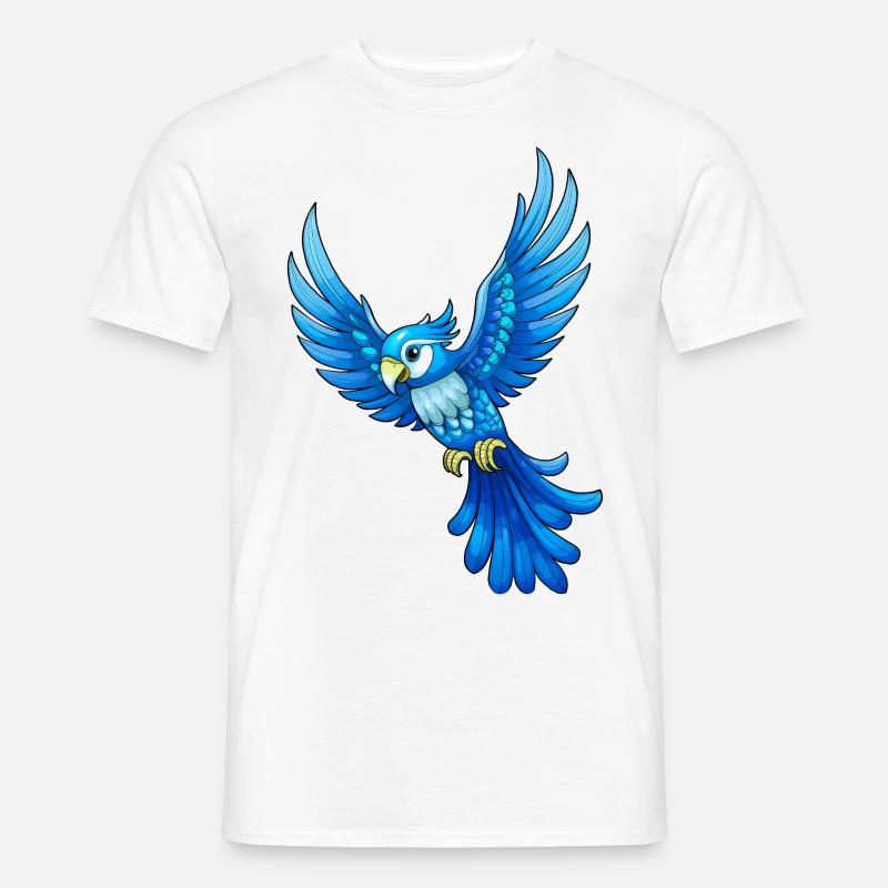 Blauer Papagei - Männer T-Shirt - Weiß