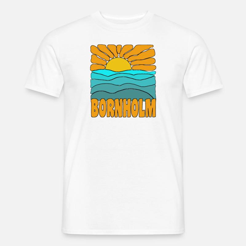 Sol og hav i Bornholm, Danmark - Mænd T-shirt - hvid