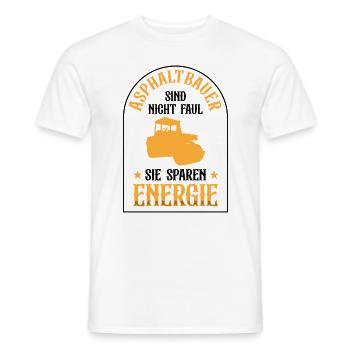 Les constructeurs d’asphalte ne sont pas paresseux dans la construction de routes - T-shirt homme - blanc - Devant - AI Model Male 178 dark (178cm)