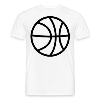 Ballon de basket - T-shirt homme - blanc - Devant - AI Model Male 178 dark (178cm)