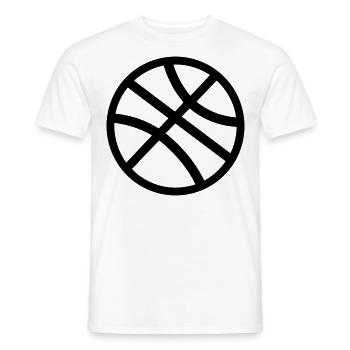 Ballon de basket - T-shirt homme - blanc - Devant - AI Model Male 178 dark (178cm)