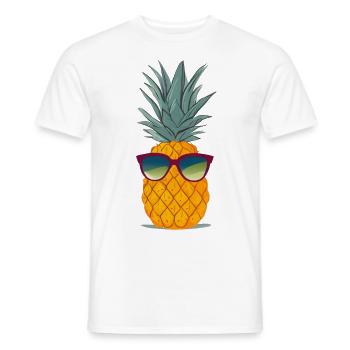 Pineapple with sunglasses - Men's T-Shirt - white - Front - AI Model Male 178 dark (178cm)