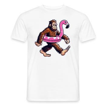 Pool Party Swimming Pool Bathing Holiday Outdoor Pool Bigfoot - Men's T-Shirt - white - Front - AI Model Male 178 dark (178cm)