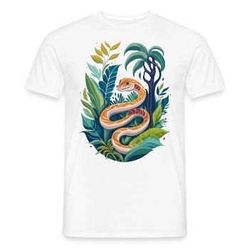 Schlange im Dschungel - Männer T-Shirt - Weiß - Vorne - AI Model Male 178 dark (178cm)