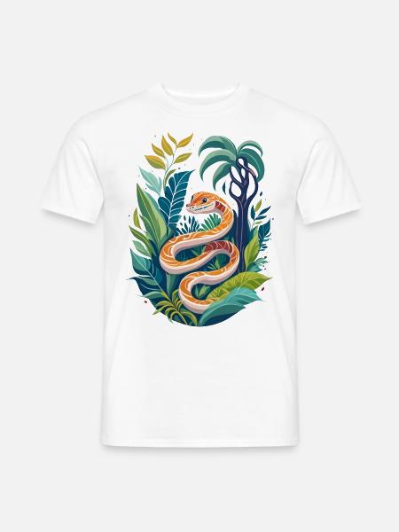 Schlange im Dschungel - Männer T-Shirt - Weiß