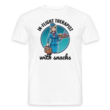 Flight Attendant Aviation Cabin Crew Airline Staff - Men's T-Shirt - white - Front - AI Model Male 178 dark (178cm)