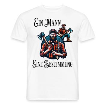 Holzfäller Lustiger Spruch Mann Axt Holz Machen - Männer T-Shirt - Weiß - Vorne - AI Model Male 178 dark (178cm)
