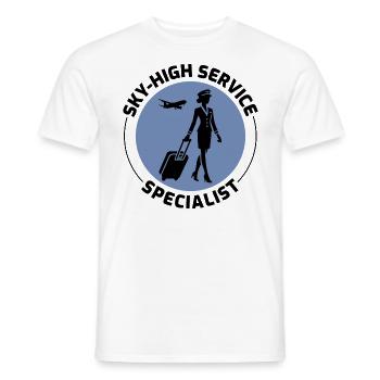Flight Attendant Aviation Cabin Crew Air Hostess - Men's T-Shirt - white - Front - AI Model Male 178 dark (178cm)