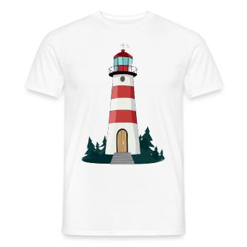 Lighthouse - Men's T-Shirt - white - Front - AI Model Male 178 dark (178cm)
