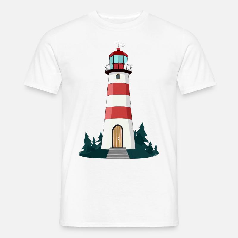 Leuchtturm - Männer T-Shirt - Weiß