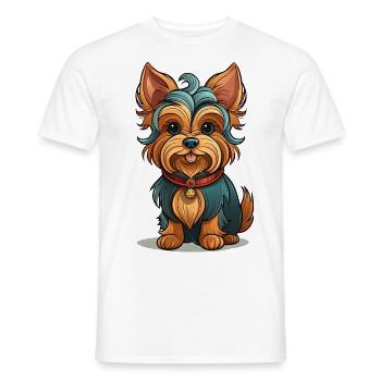Yorkshire Terrier - Männer T-Shirt - Weiß - Vorne - AI Model Male 178 dark (178cm)