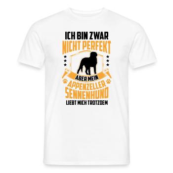 Mountain Dog loves me Appenzeller Mountain Dog - T-shirt homme - blanc - Devant - AI Model Male 178 dark (178cm)