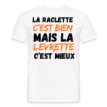 LA RACLETTE ... LA LEVRETTE - T-shirt homme - blanc - Devant - AI Model Male 178 dark (178cm)