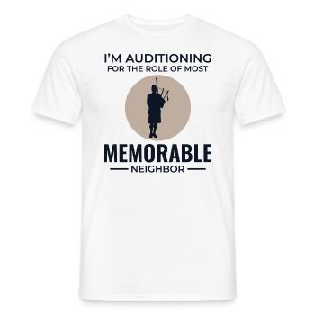 Instrument de joueur de cornemuse Musique écossaise - T-shirt homme - blanc - Devant - AI Model Male 178 dark (178cm)