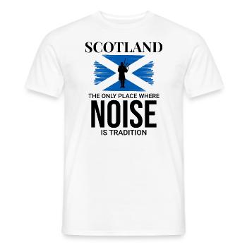 Bagpipe Player Instrument Scottish Scotland Flag - Men's T-Shirt - white - Front - AI Model Male 178 dark (178cm)