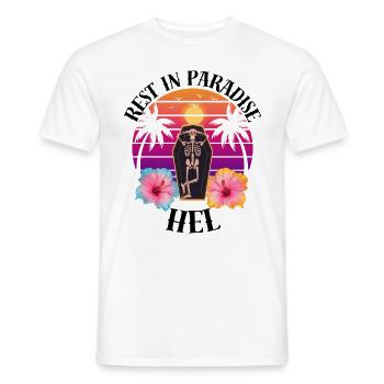 Helium RIP Sarkasmus - Männer T-Shirt - Weiß - Vorne - AI Model Male 178 dark (178cm)