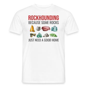 Rock Hound Collecting Collector Geology Geologist - Men's T-Shirt - white - Front - AI Model Male 178 dark (178cm)