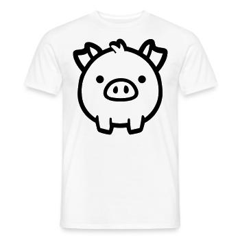 pig - Men's T-Shirt - white - Front - AI Model Male 178 dark (178cm)