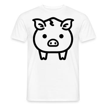 pig - Men's T-Shirt - white - Front - AI Model Male 178 dark (178cm)