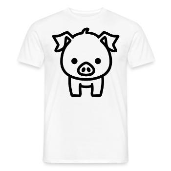 pig - Men's T-Shirt - white - Front - AI Model Male 178 dark (178cm)