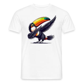 Toucan, Tropical Bird, Dabbing, Exotic - Men's T-Shirt - white - Front - AI Model Male 178 dark (178cm)