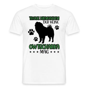 Don't trust Ovcharka Caucasian Ovcharka - Men's T-Shirt - white - Front - AI Model Male 178 dark (178cm)