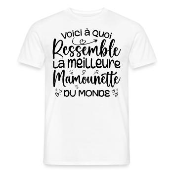 Cadeau Meilleure Mamounette - Cadeau Mamounette - T-shirt homme - blanc - Devant - AI Model Male 178 dark (178cm)