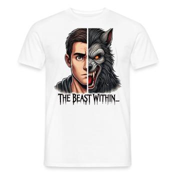 Werewolf Transformation in the Full Moon - Men's T-Shirt - white - Front - AI Model Male 178 dark (178cm)