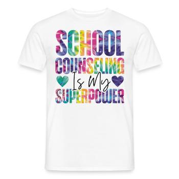 Conseillère scolaire Tie Dye School - T-shirt homme - blanc - Devant - AI Model Male 178 dark (178cm)