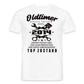 Oldtimer Special Edition Model 2014 Birthday - Men's T-Shirt - white - Front - AI Model Male 178 dark (178cm)