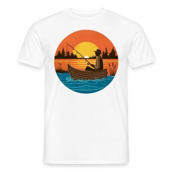 Mann Fischer Boot See Fischer Geschenk Fischer Mann# - Männer T-Shirt - Weiß - Vorne - AI Model Male 178 dark (178cm)