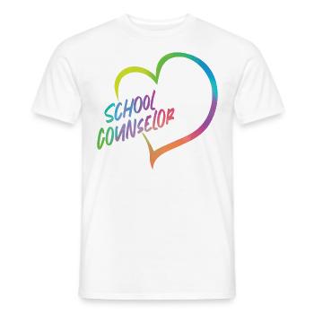 School Counselor Heart Watercolor - Männer T-Shirt - Weiß - Vorne - AI Model Male 178 dark (178cm)