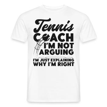 Funny Tennis Player Racket Tennis - Men's T-Shirt - white - Front - AI Model Male 178 dark (178cm)