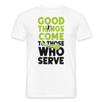 Drôle de joueur de tennis raquette bon - T-shirt homme - blanc - Devant - AI Model Male 178 dark (178cm)