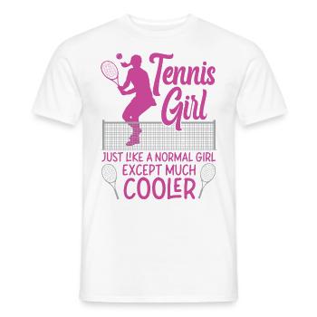 Drôle de joueur de tennis raquette fille - T-shirt homme - blanc - Devant - AI Model Male 178 dark (178cm)