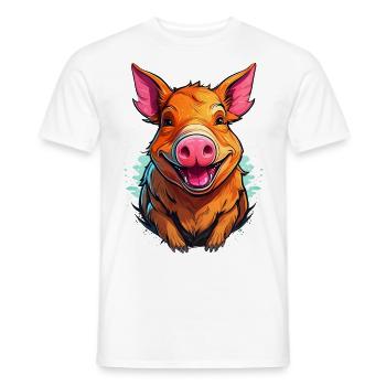 Pig or bastard? - Men's T-Shirt - white - Front - AI Model Male 178 dark (178cm)