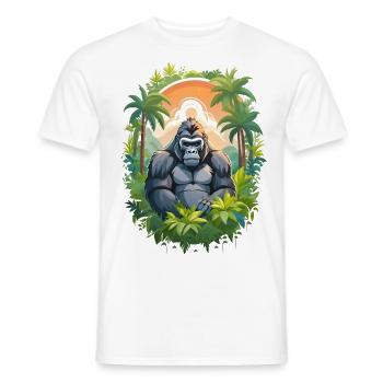 Gorilla im Dschungel - Männer T-Shirt - Weiß - Vorne - AI Model Male 178 dark (178cm)