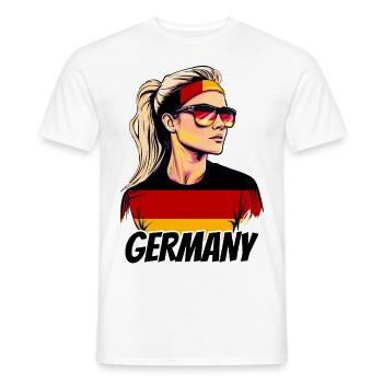 Germany Flag Flag Woman Sunglasses Fan - Men's T-Shirt - white - Front - AI Model Male 178 dark (178cm)