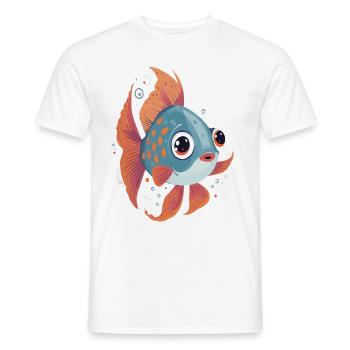 Fish - Men's T-Shirt - white - Front - AI Model Male 178 dark (178cm)