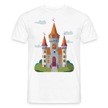 Cute Castle - Men's T-Shirt - white - Front - AI Model Male 178 dark (178cm)