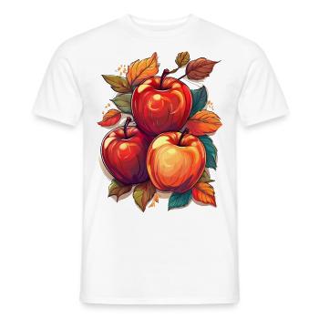 Apples in autumn - Men's T-Shirt - white - Front - AI Model Male 178 dark (178cm)