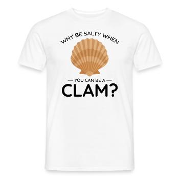 Clam Shell Seashells Collector Beachcomber Funny - Men's T-Shirt - white - Front - AI Model Male 178 dark (178cm)